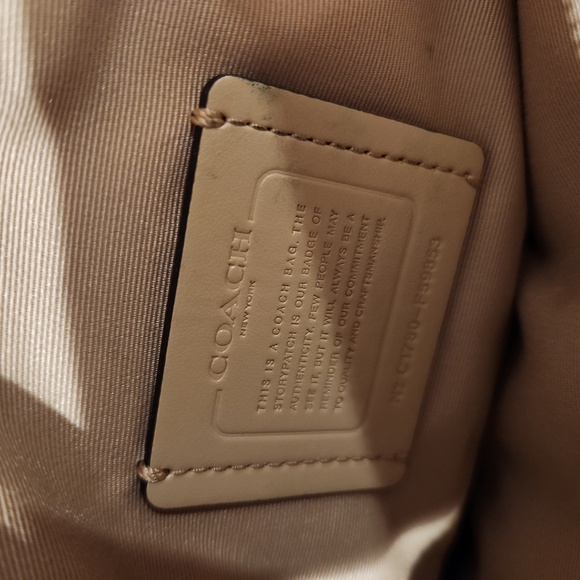 Coach Beige and Yellow Leather Handbag - Picture 3 of 6